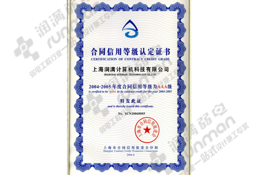 合同信用等級(jí)證書(shū)